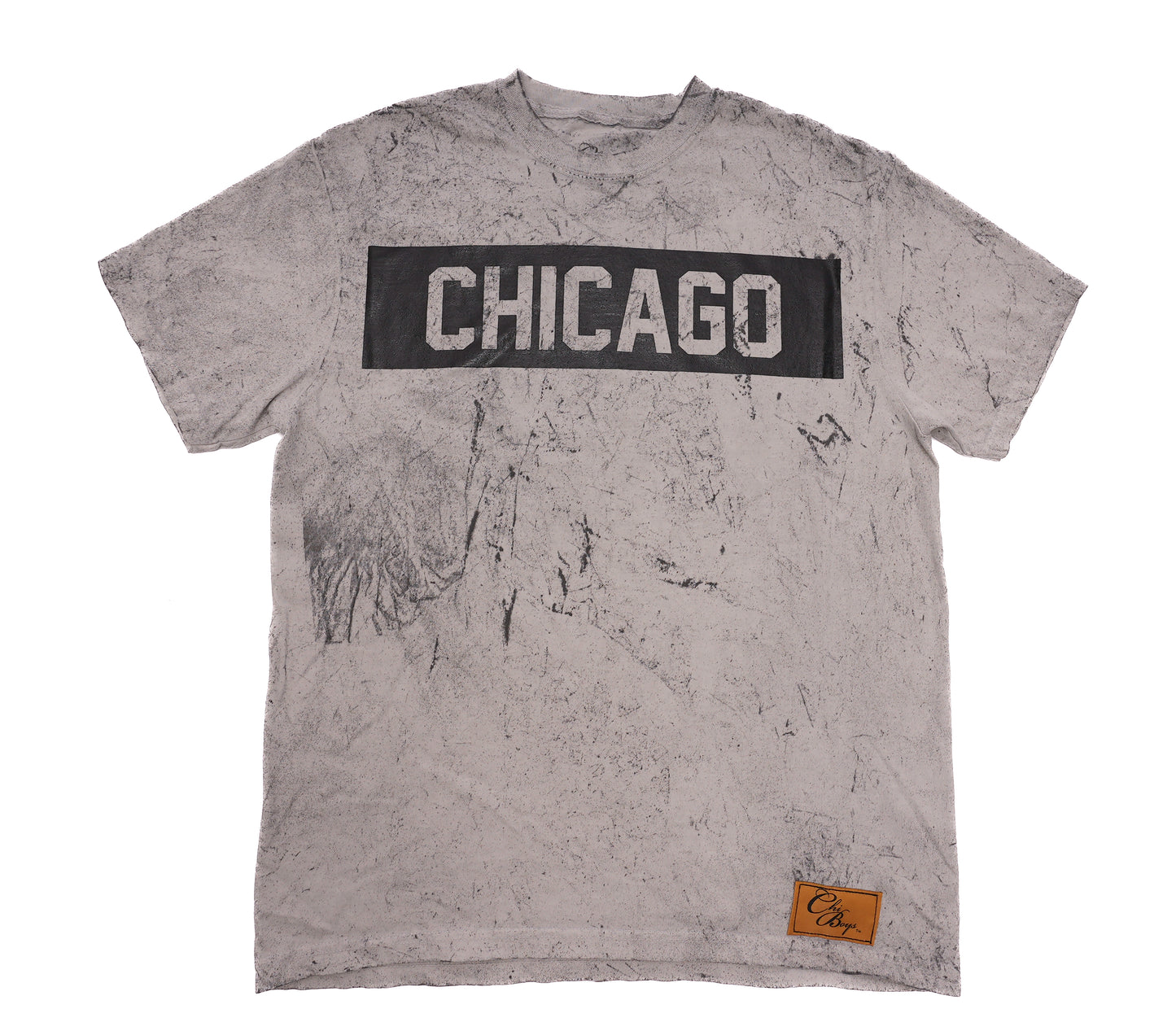 Chicago Block Tee (Tie Dye Grey)