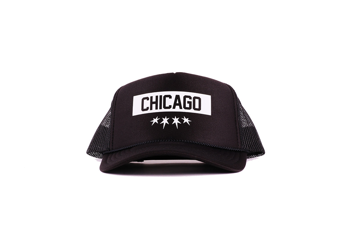 Chicago Block Trucker Hat (Black)