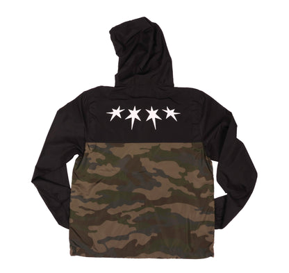 Water Resistant Windbreaker (Black/Camo)